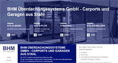 Desktop Screenshot of bhm-stahlcarport.de