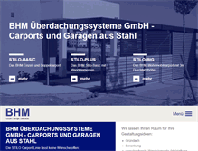 Tablet Screenshot of bhm-stahlcarport.de